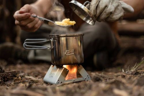 Outdoor - Esbit - Touristentopf mit Deckel - Edelstahl - 625 ml - PT625ST - Militärisches Kochgeschirr