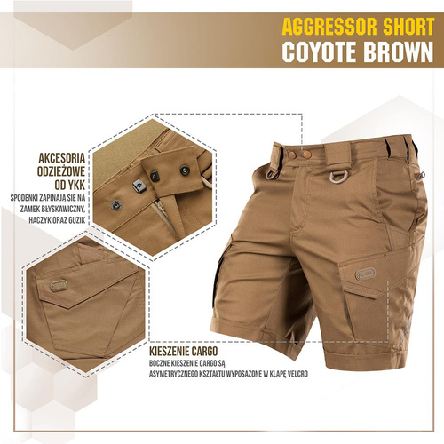 Bekleidung - M-Tac - Taktische Shorts Aggressor - PoliCotton - Rip-Stop - Coyote Brown - 20018017 - Kurze Hose