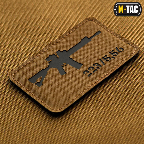 Morale Patch - M-Tac - AR-15 223/5.56 Lasergeschnittener Aufnäher - Coyote/Schwarz - 51111502
