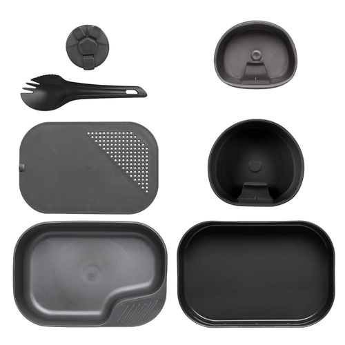 Wildo - Camp-a-Box Komplettes Reise-Kochgeschirr-Set - Schwarz / Grau - SE-CAB-PP-0119A - Touristische Kochgeschirrsets