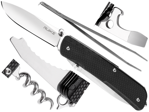 Ruike - LD21-B Multifunktionales Taschenmesser - 12 Werkzeuge - Schwarz - 340-014 - Taschenmesser & Schweizermesser