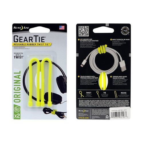 Nite Ize - Gear Tie 6'' - 2Pack - Neon Yellow - GT6-2PK-33 - Nite Ize