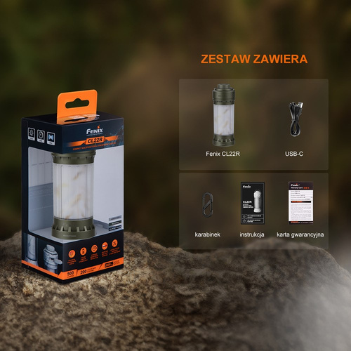 Fenix - Taschenlampe LED Camping CL22R - 500 Lumen - Wild Green - CL22R.14111 - LED-Taschenlampen