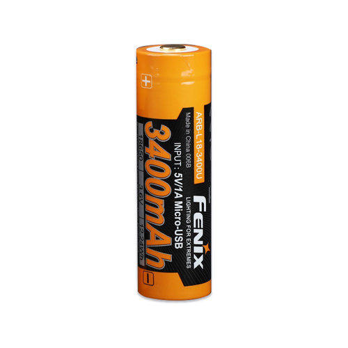 Sonstiges Zubehör - Fenix - Li-Ion Akku 18650 3400mAh 3.6V - USB - ARB-L18U-3400 - Batterien