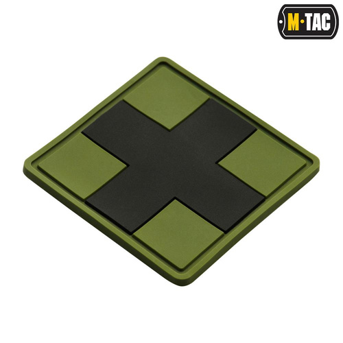 3D PVC Morale Patches - M-Tac - Medic Cross Square 3D PVC Patch - Schwarz/Olive - 51124102