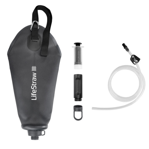 LifeStraw - Peak Gravity Bag Wassertasche mit antimikrobiellem Filter - 3 L - Dark Mountain Gray - Wasseraufbereitung